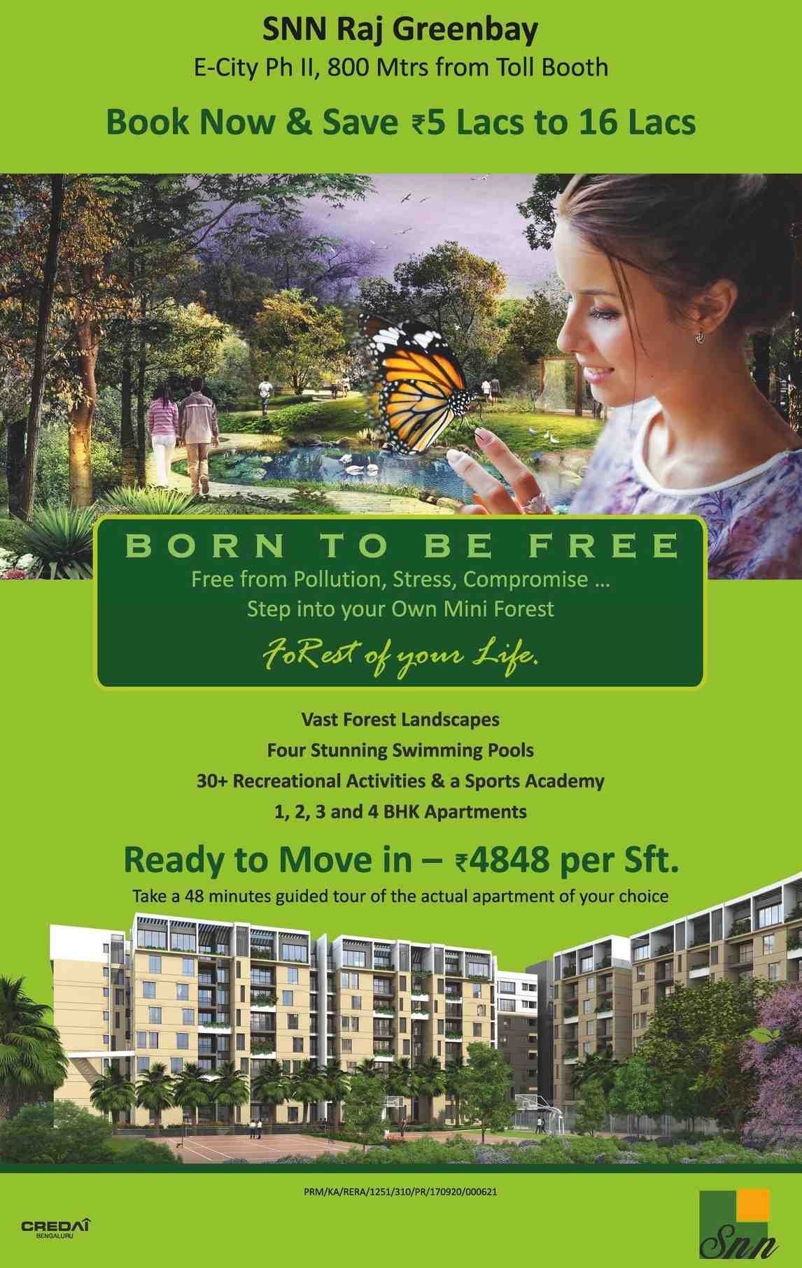 Book now and save Rs 5 Lacs to 16 Lacs at SNN Raj Greenbay in Bangalore